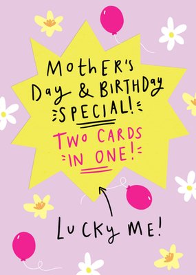 Printd Two Card In One Special Illustrated Mother's Day And Birthday Card