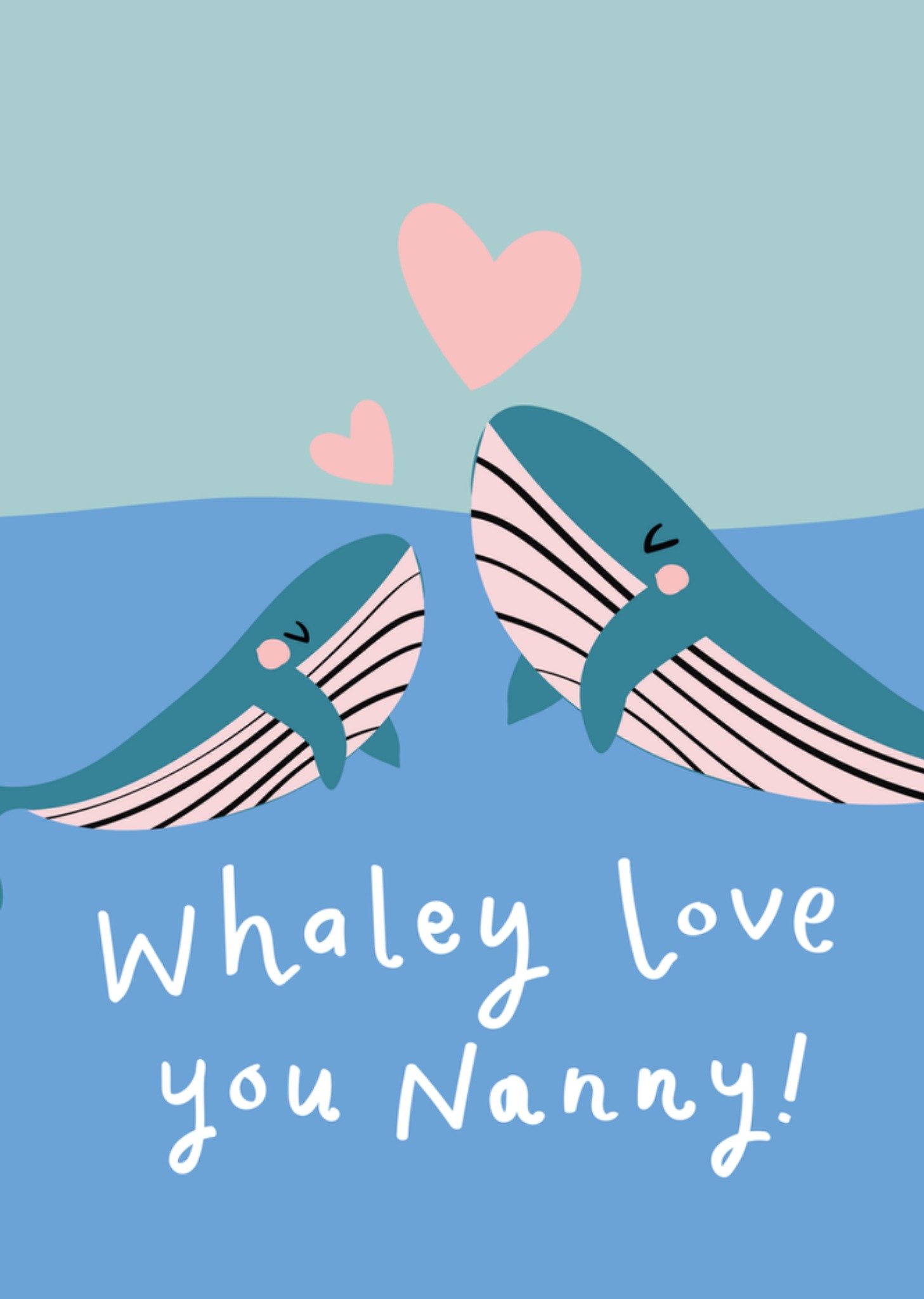 Moonpig Whaley Love You Nanny Illustrated Whales Mother's Day Card