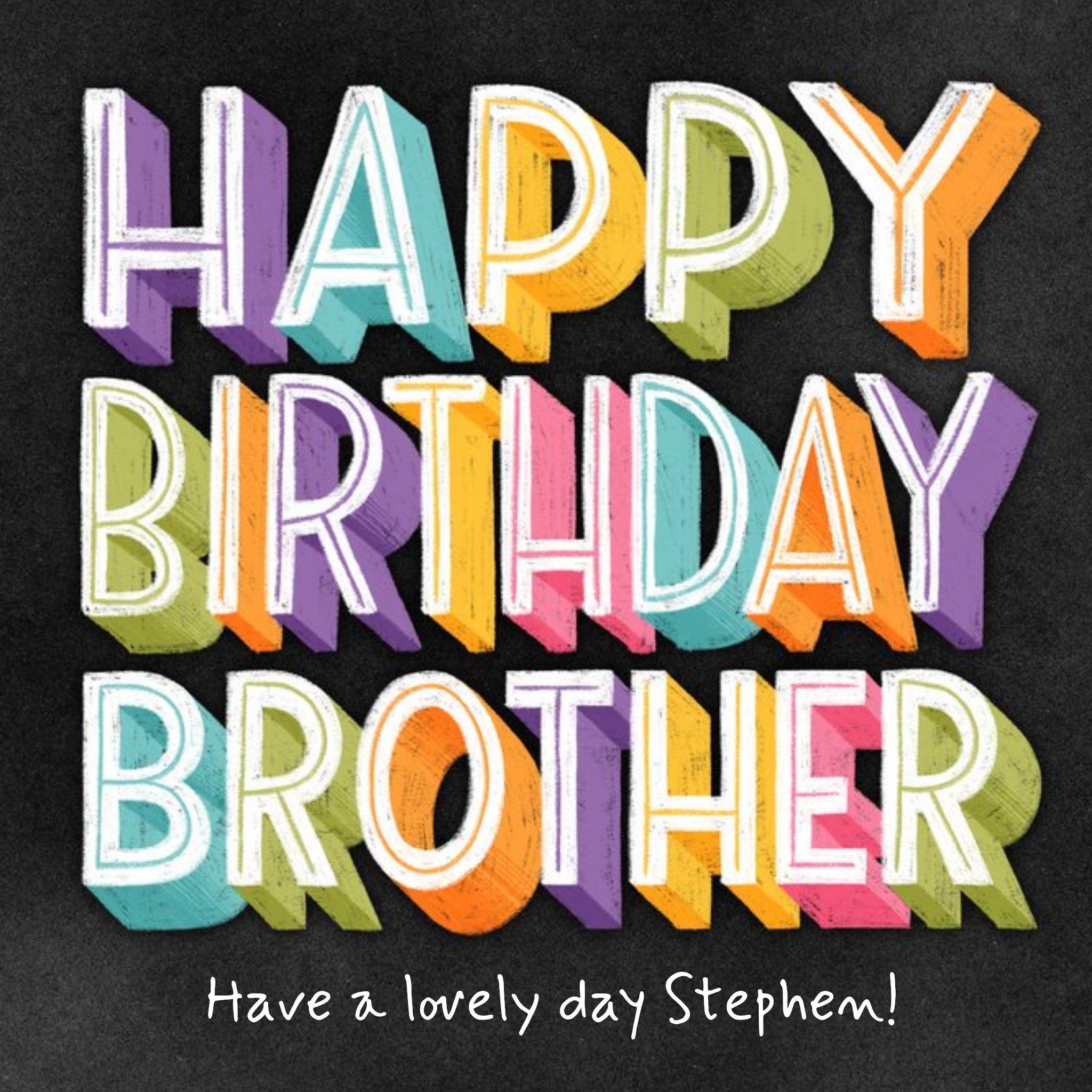 Moonpig Happy Birthday Brothe Rchalkboard Chalk Lettering Typographic Birthday Card