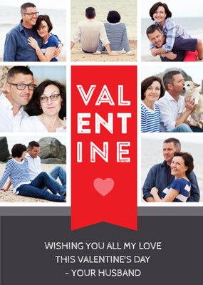 Wishing You All My Love Multi Photo Personalised Happy Valentine's Day Card For Husband