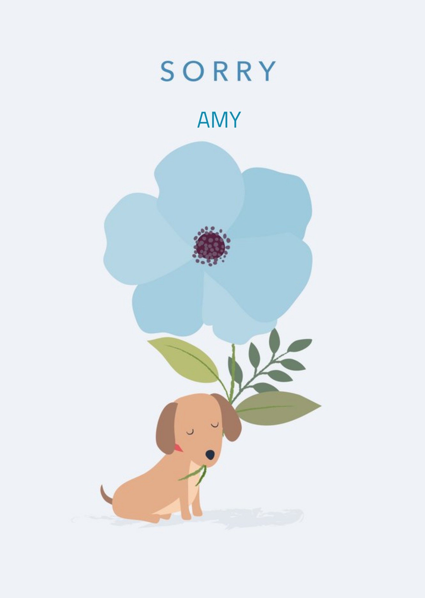 Moonpig Klara Hawkins Cute Animal Floral Sorry Card