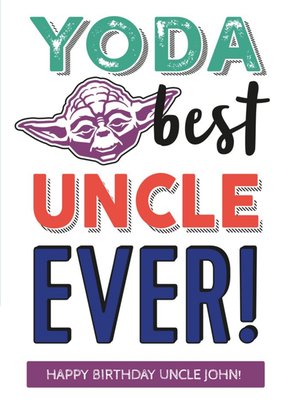 Star Wars Birthday Card - Yoda best uncle ever!