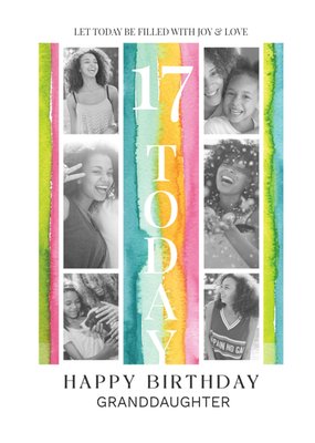 Let Today Be Filled With Love And Joy 17 Today Granddaughter Photo Upload Birthday Card