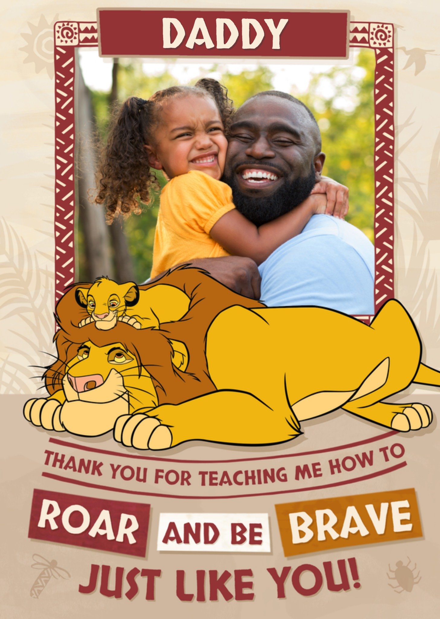 Thank You Brave Daddy Disney The Lion King Photo Upload Card