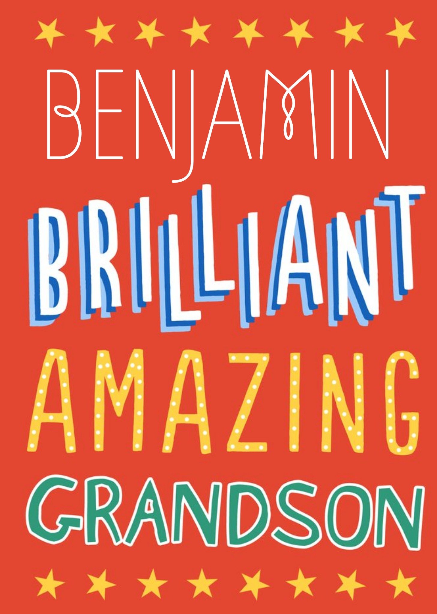 Moonpig Big Bold Type Brilliant Amazing Grandson Card