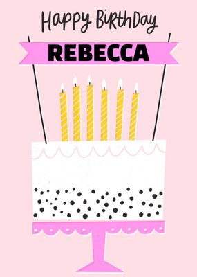 Happy Birthday Cake Bright Graphic Birthday Card