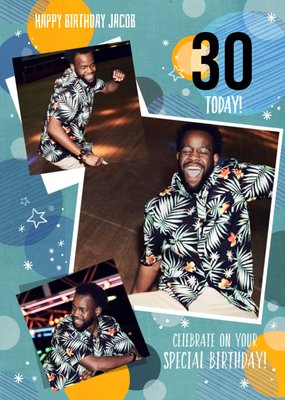Celebrate Your Special 30th Birthday Photo Upload Card