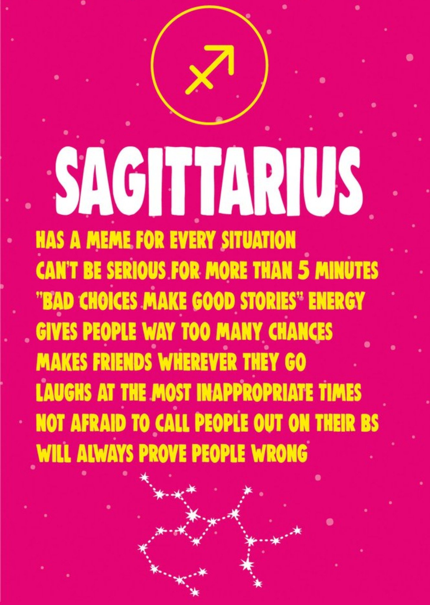 Moonpig Cheeky Chops Sagittarius Star Sign Birthday Card