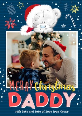 Me To You Tiny Tatty Teddy Merry Christmas Daddy Photo Upload Card