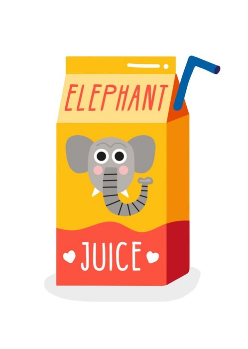 Illustration Of A Carton Of Elephant Juice Funny Pun Card