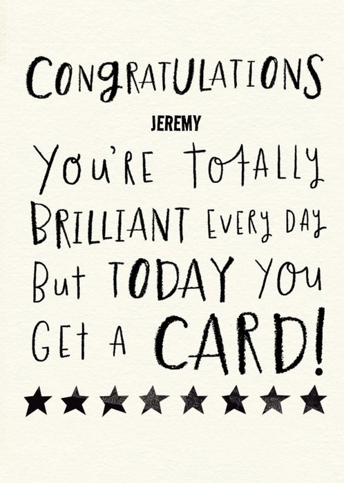 Editable Typographic Humorous Congratulations Card