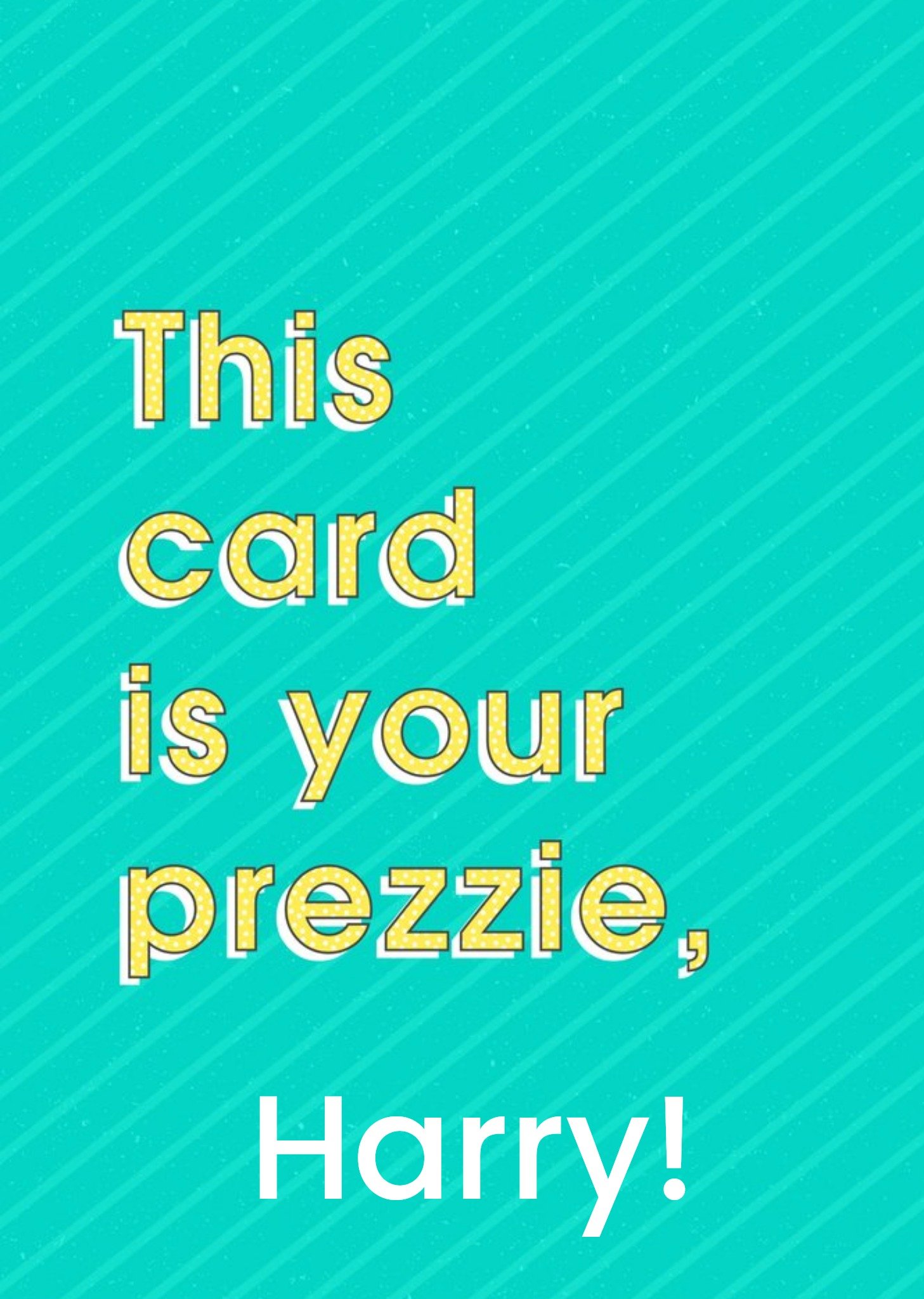 Moonpig Vibrant Typography On A Striped Teal Background Birthday Card