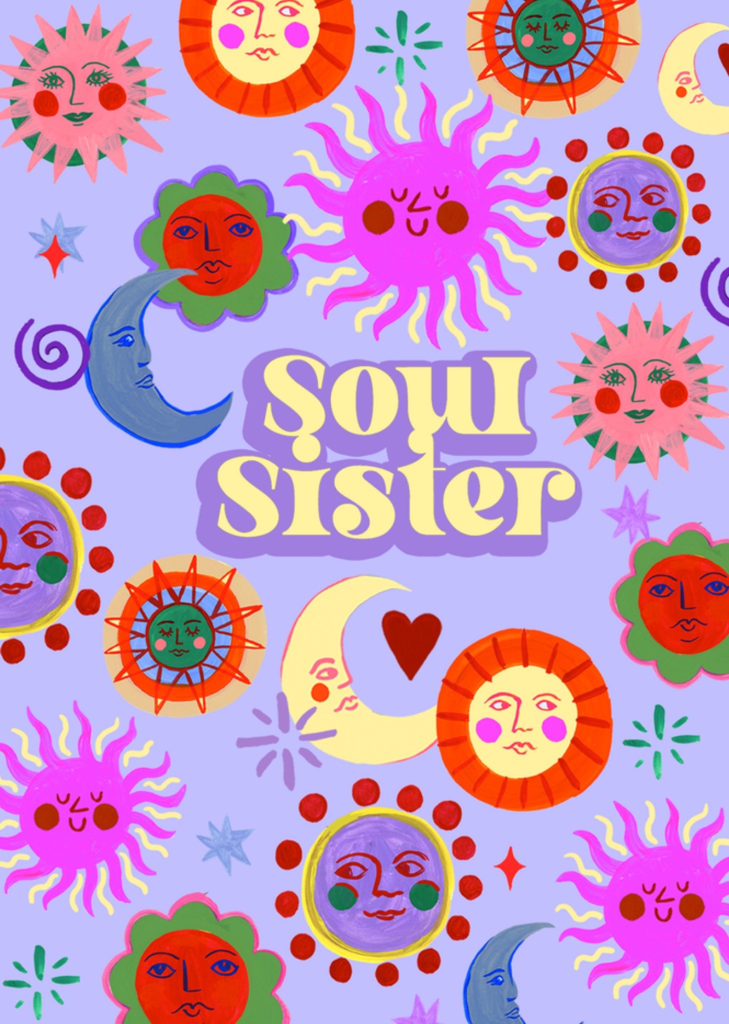 Moonpig Eleanor Bowmer Retro Illustrated Soul Sister Card
