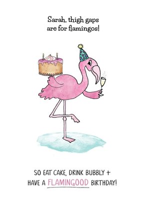 Funny Flamingo Birthday Card