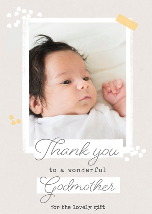 Thank You To A Wonderful Godmother Photo Upload Card