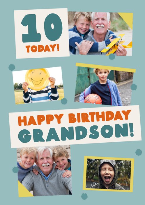 Grandson's Photo Upload Birthday Card