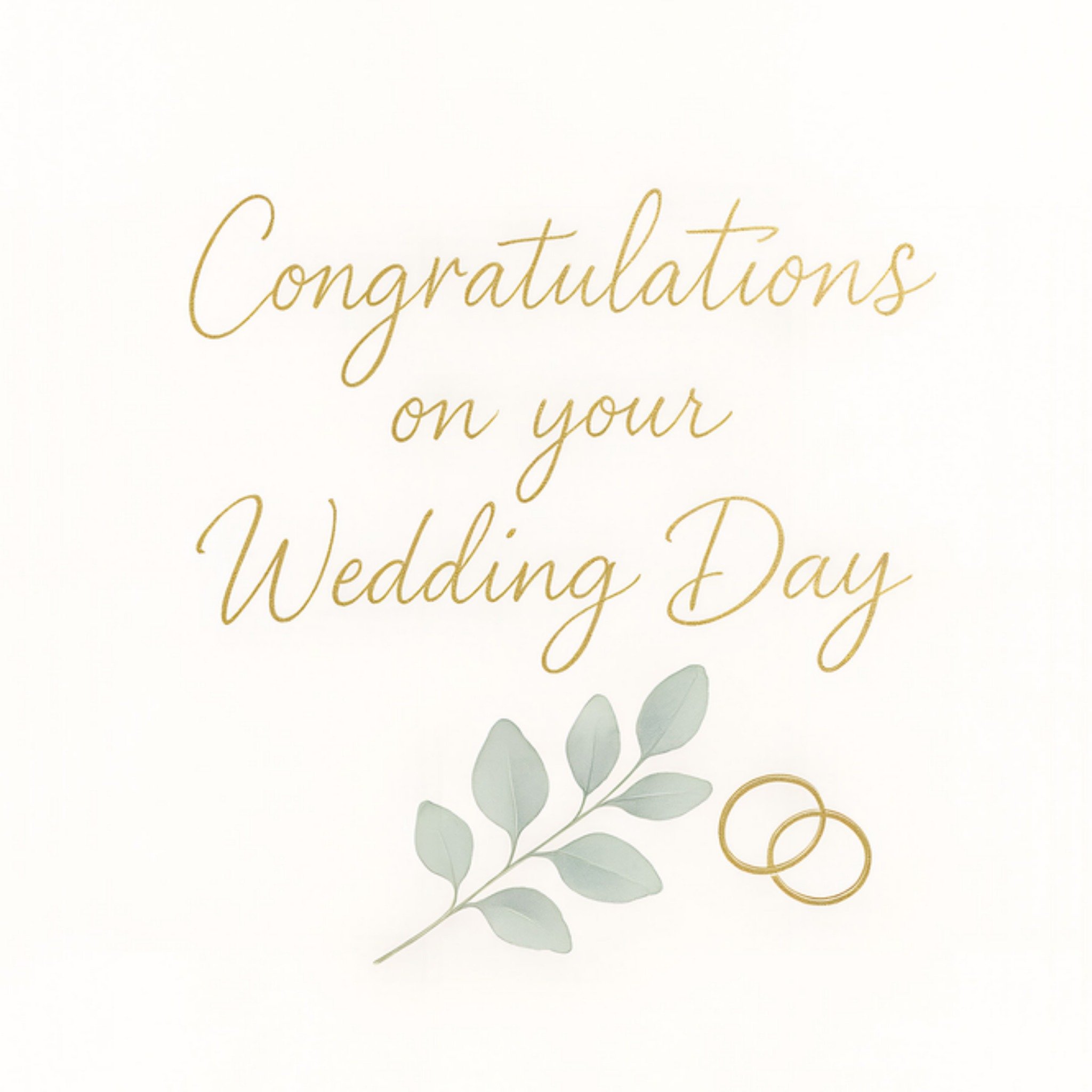 Moonpig Gold Script Typographic Wedding Card
