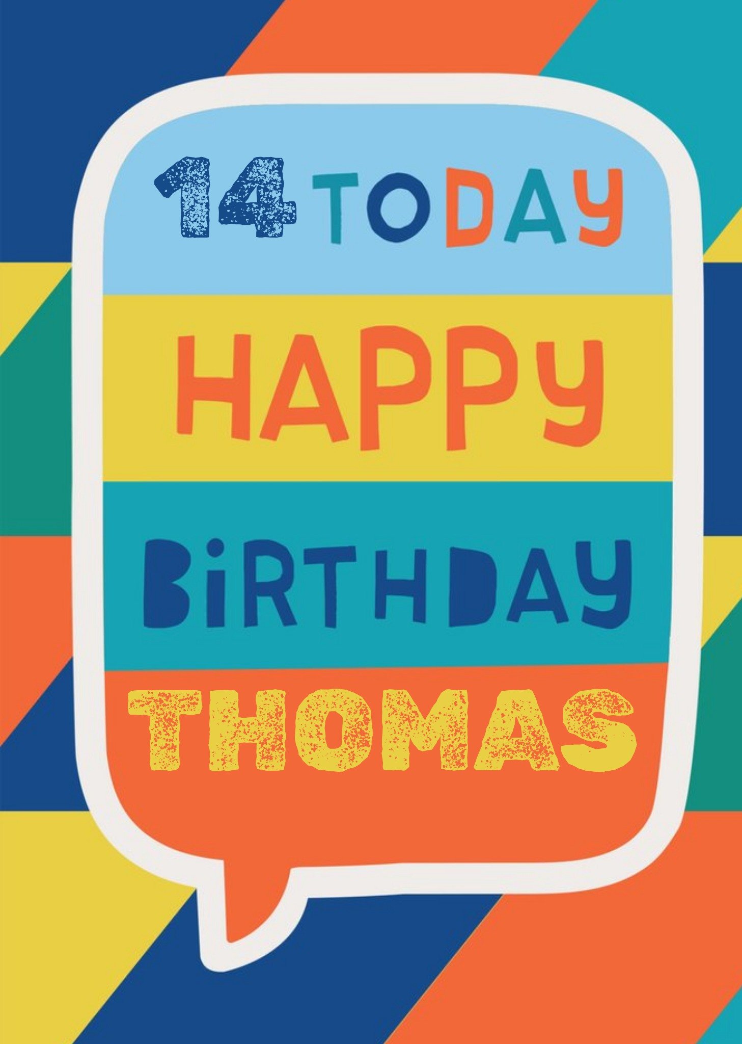 Moonpig Arty Fun Patterned Personalised Name Teen Birthday Card