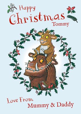 The Gruffalo Illustrated Wreath Happy Christmas Card