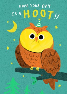 Hope Your Day Is A Hoot Funny Illustrated Card