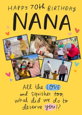 Happy 70th Birthday Nana Photo Upload Card