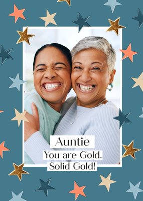 Auntie You Are Solid Gold Photo Upload Birthday Card