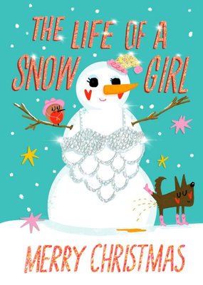 The Life Of A Snow Girl Christmas Card