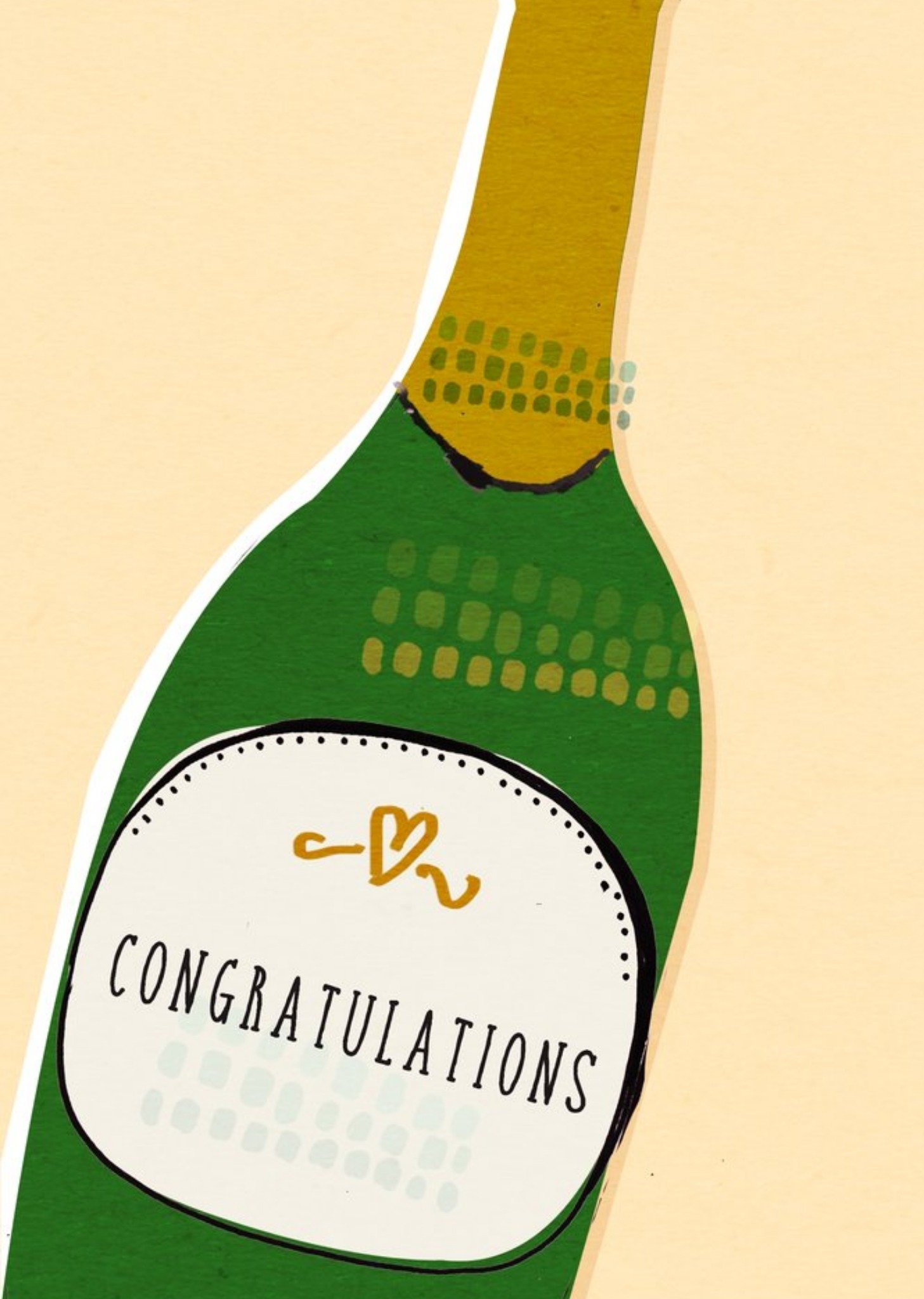 Moonpig Classic Champagne Bottle Personalised Congratulations Card