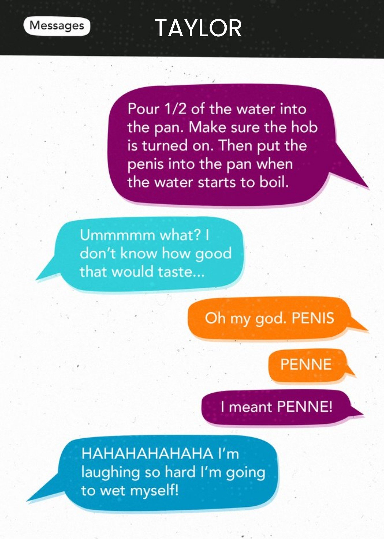 Moonpig Auto What?? Penne Typo Personalised Card