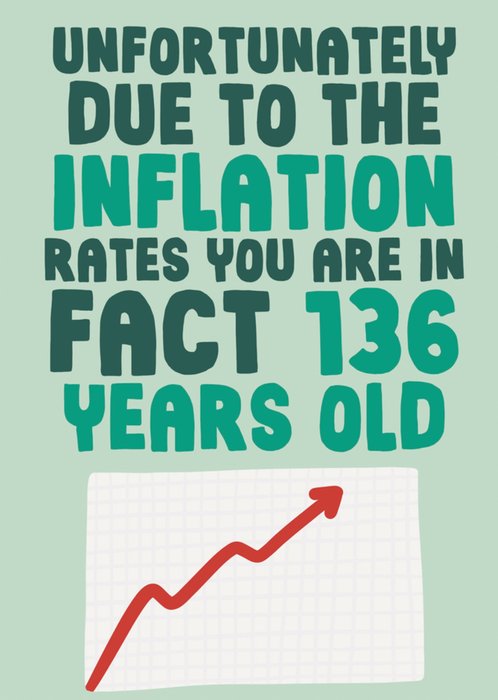 Due To The Inflation Rates You Are In Fact 136 Years Old Birthday Card