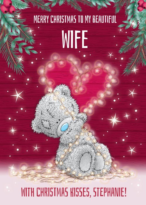 Me Me To You Tatty Teddy cute Christmas Card To My Beautiful Wife