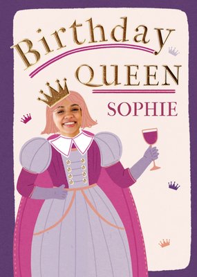 Birthday Queen Photo Upload Card