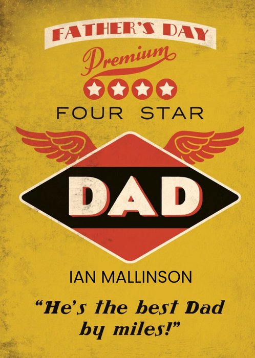 The Best Dad By Miles Card