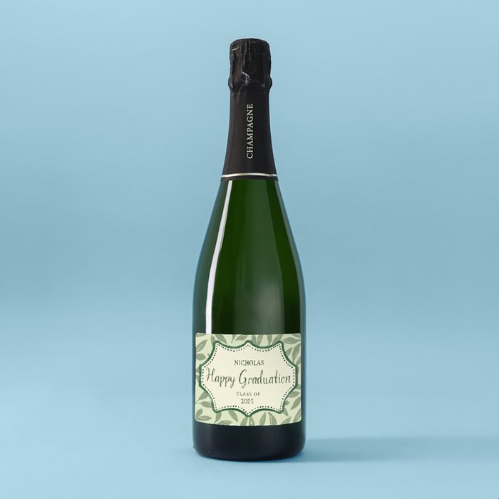 Happy Graduation Floral Personalised Champagne 75cl