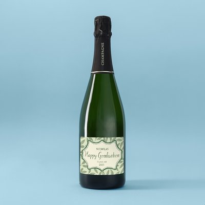 Happy Graduation Floral Personalised Champagne 75cl