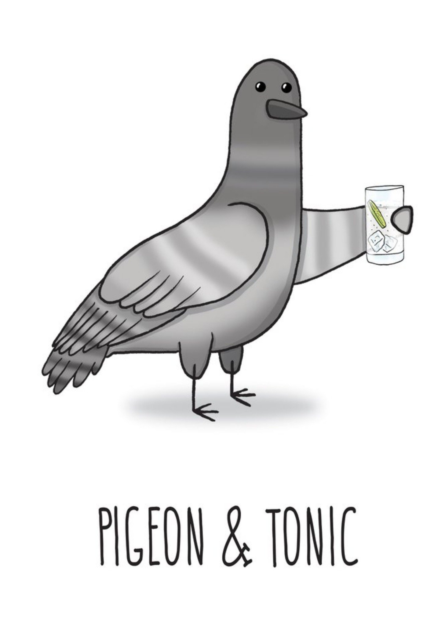 Moonpig Pigeon Gin And Tonic Pun Card