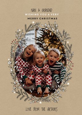 To Grandparents Scandi Drawing Photo Upload Christmas Postcard