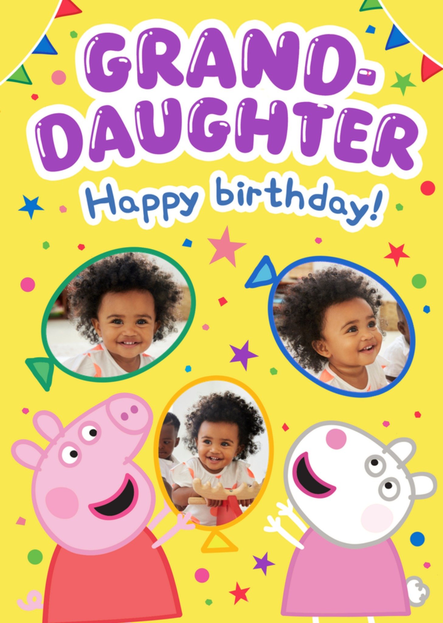 Peppa Pig Granddaughter Photo Upload Birthday Card