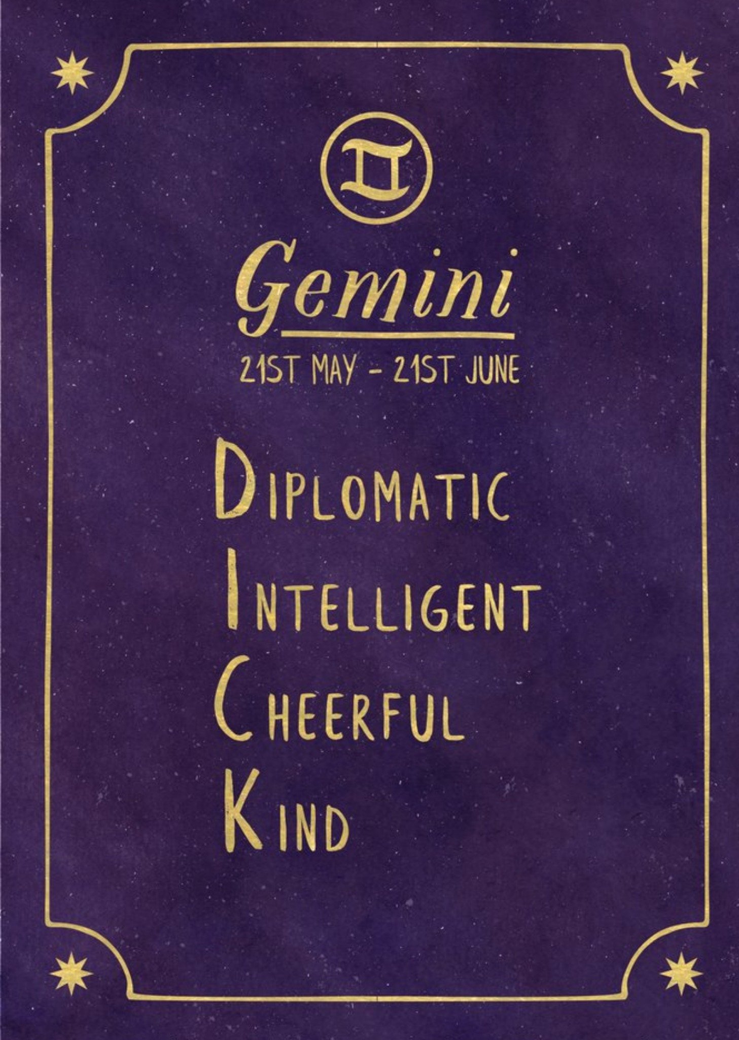 Moonpig Funny Rude Horoscope Birthday Card - Gemini