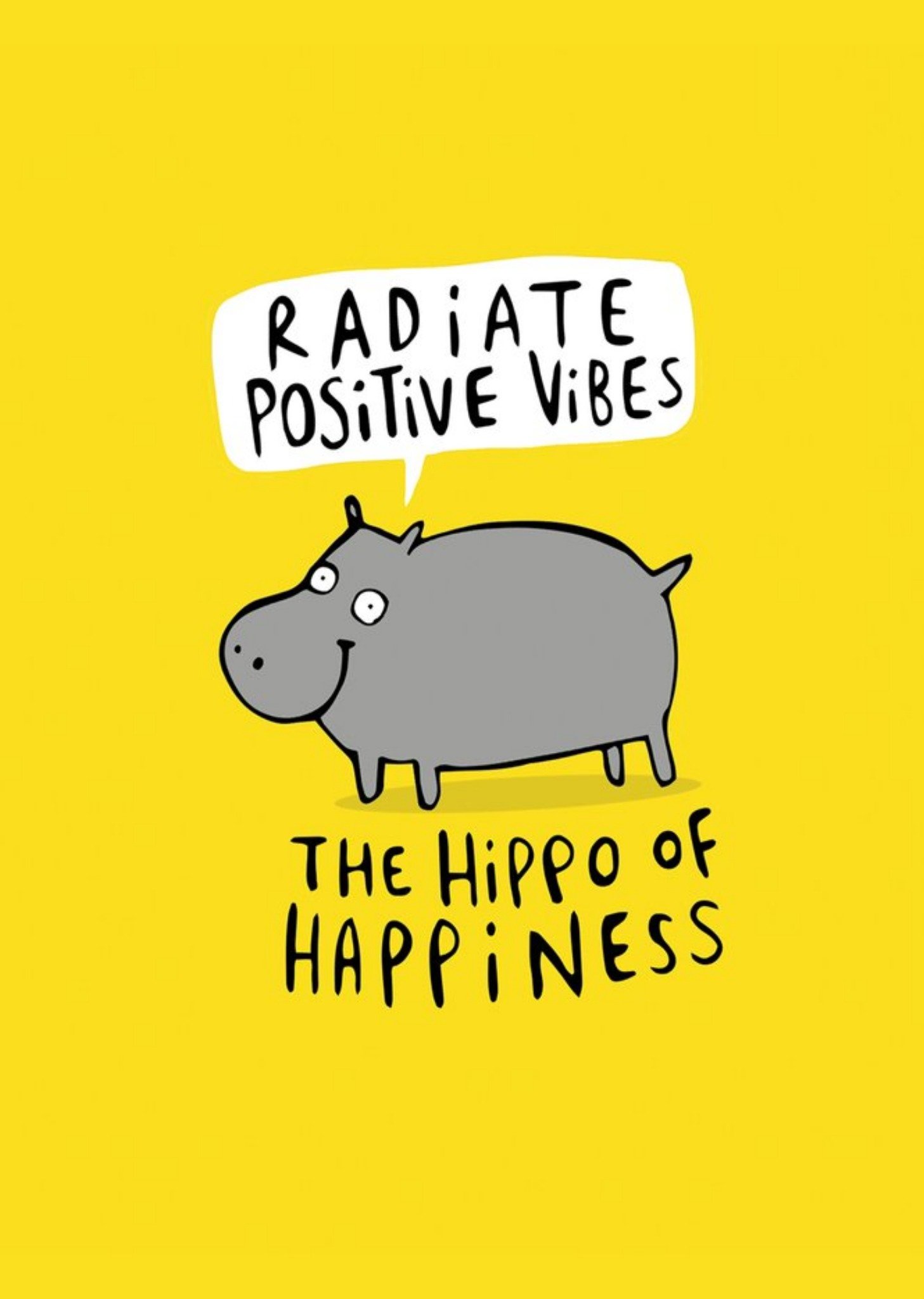Moonpig Illustrated Hippo Of Happiness Thinking Of You Card