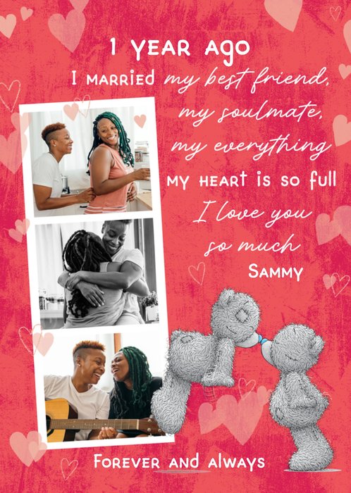 Tatty Teddy Forever And Always Photo Upload Anniversary Card