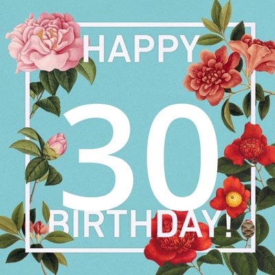 Floral Border Happy 30Th Birthday Card