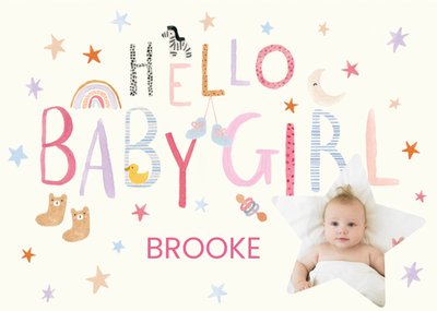 Clintons Hello Baby Girl Photo Upload Card