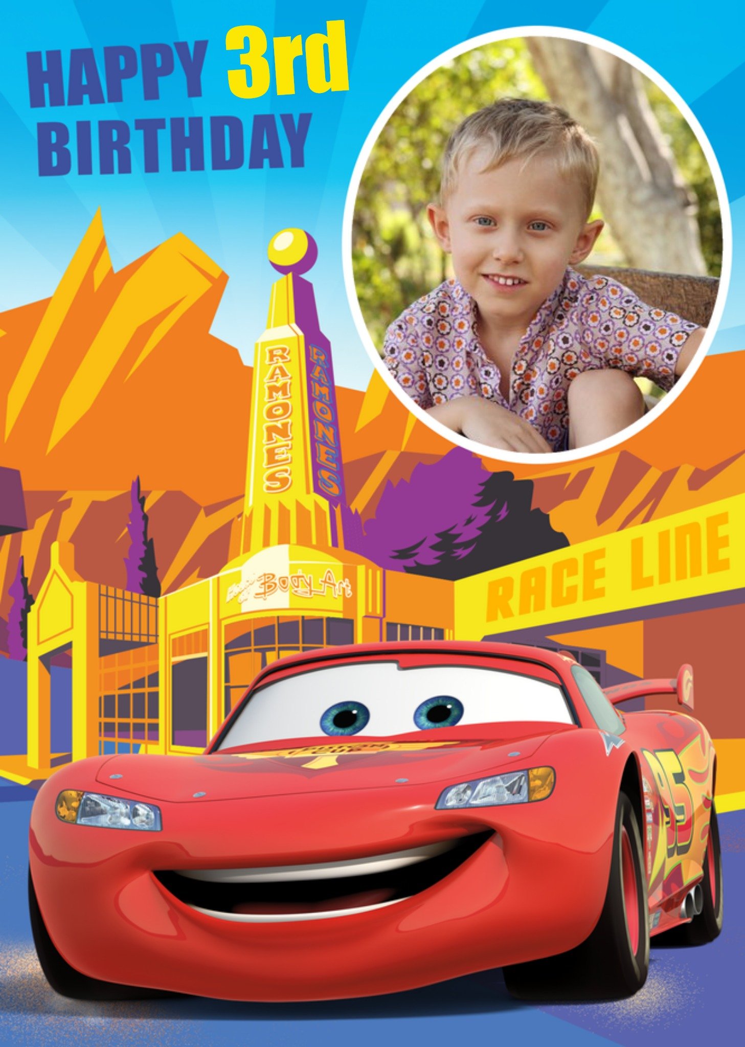 Disney Cars Get To The Race Line Happy Birthday Photo Card, Large