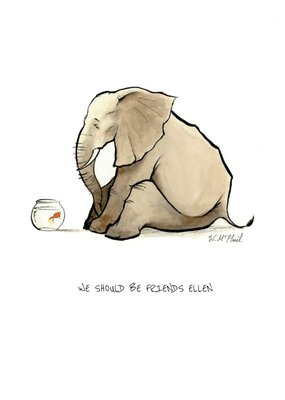 Goldfish And Elephant Friendship Card