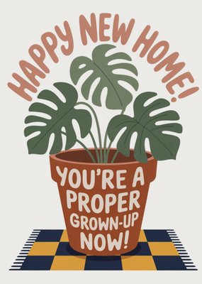 Proper Grown Up Plant Illustrated New Home Card