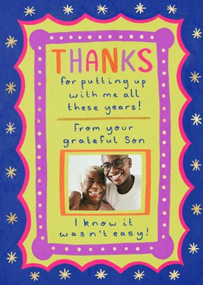 From Your Grateful Son Photo Upload Mother's Day Card