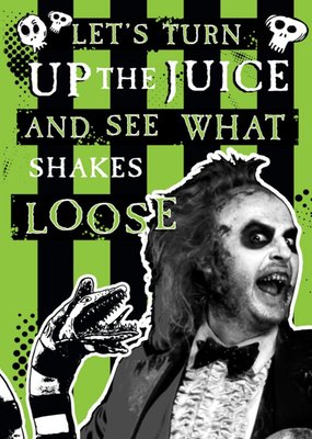 Beetlejuice Retro Let's Turn Up The Juice Birthday Card