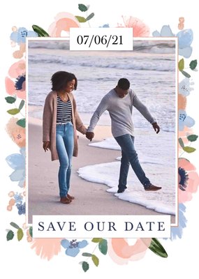 Flora Photo Upload Save Our Date Wedding Day Invite Card