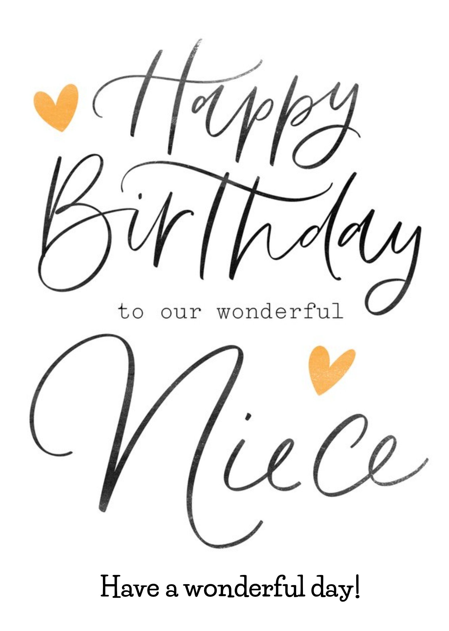 Moonpig Happy Birthday To Our Wonderful Niece Have A Wonderful Day Card